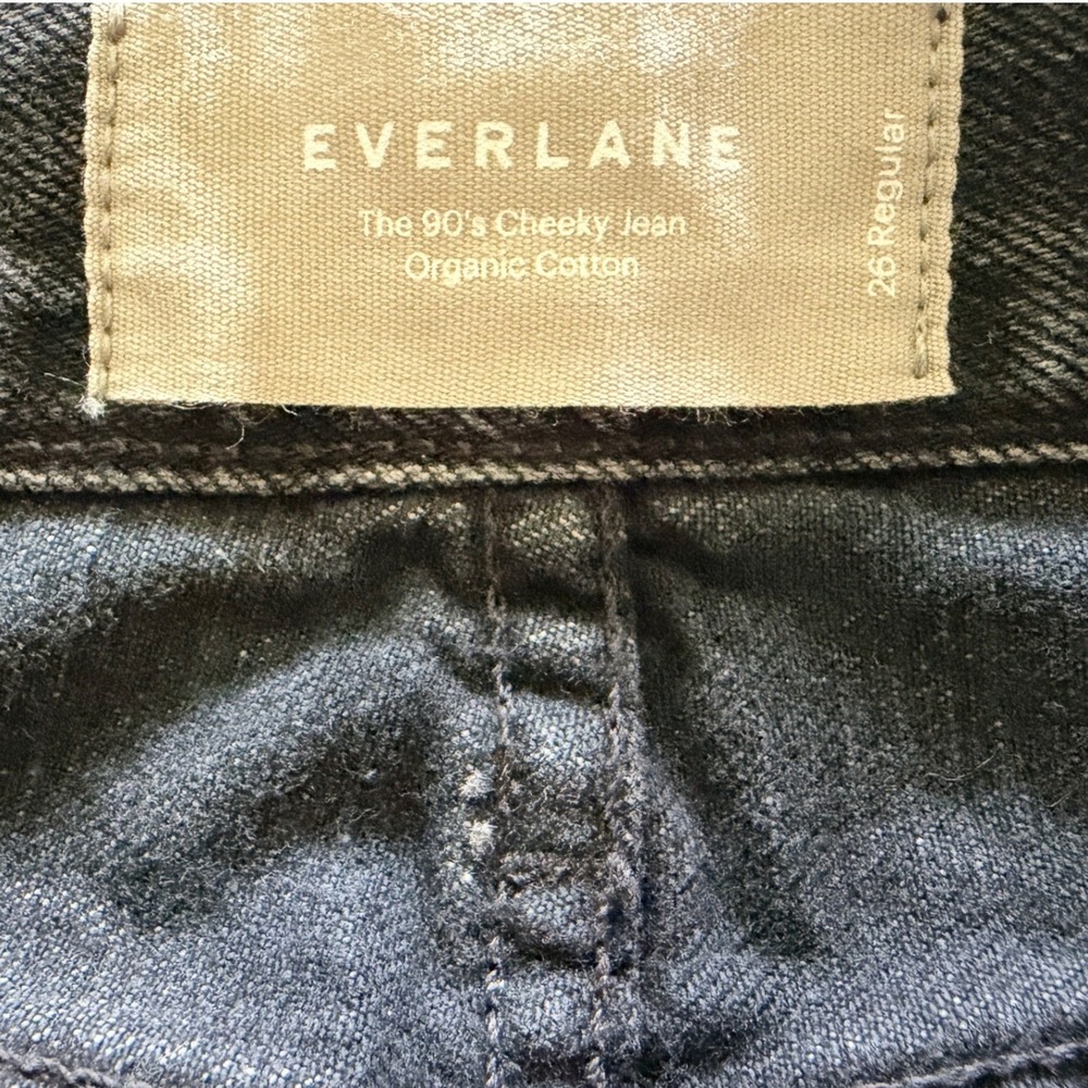 Everlane Jeans The 90s Cheeky Organic Cotton High Rise Washed Black 26 Regular - Picture 6 of 8